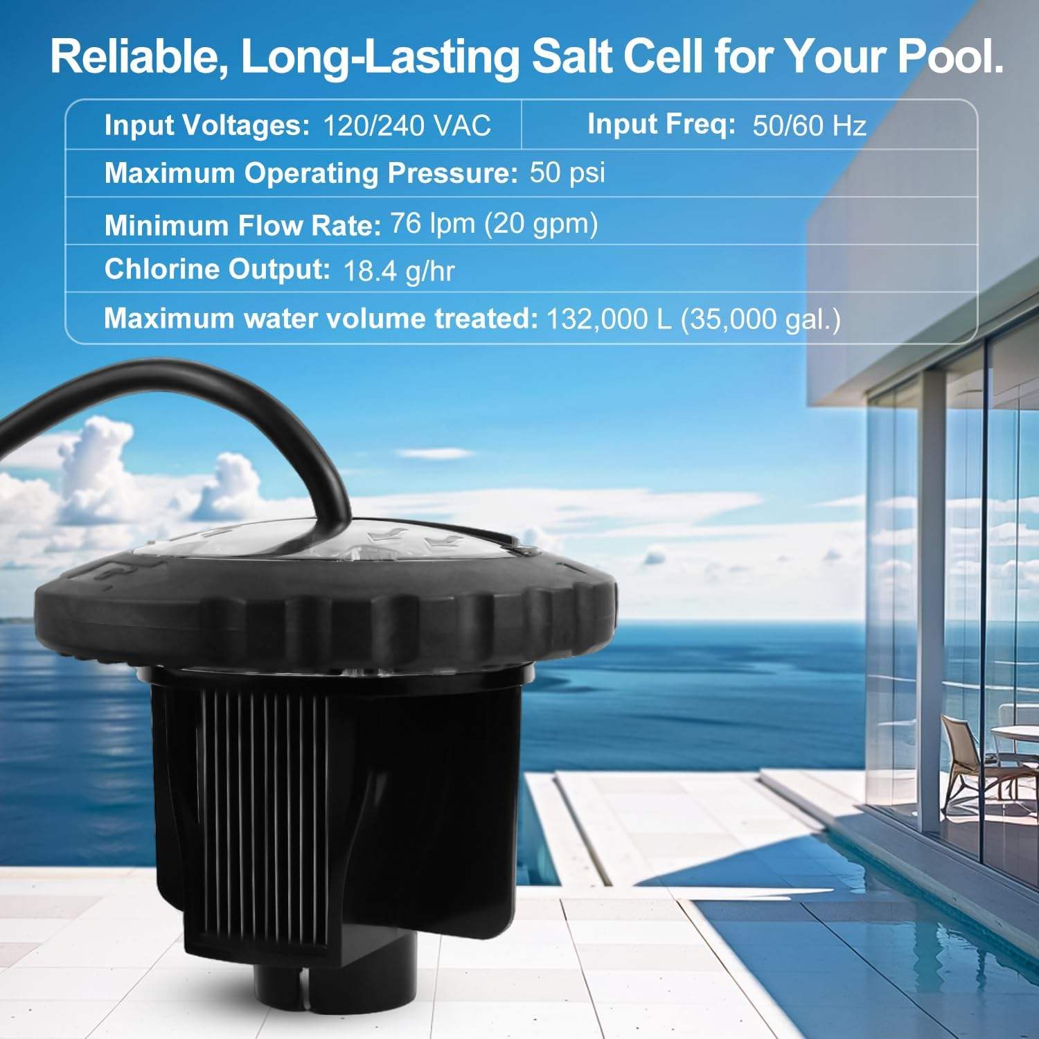 Salt Water Chlorinator Cell - Kit de Repuesto de Celda de