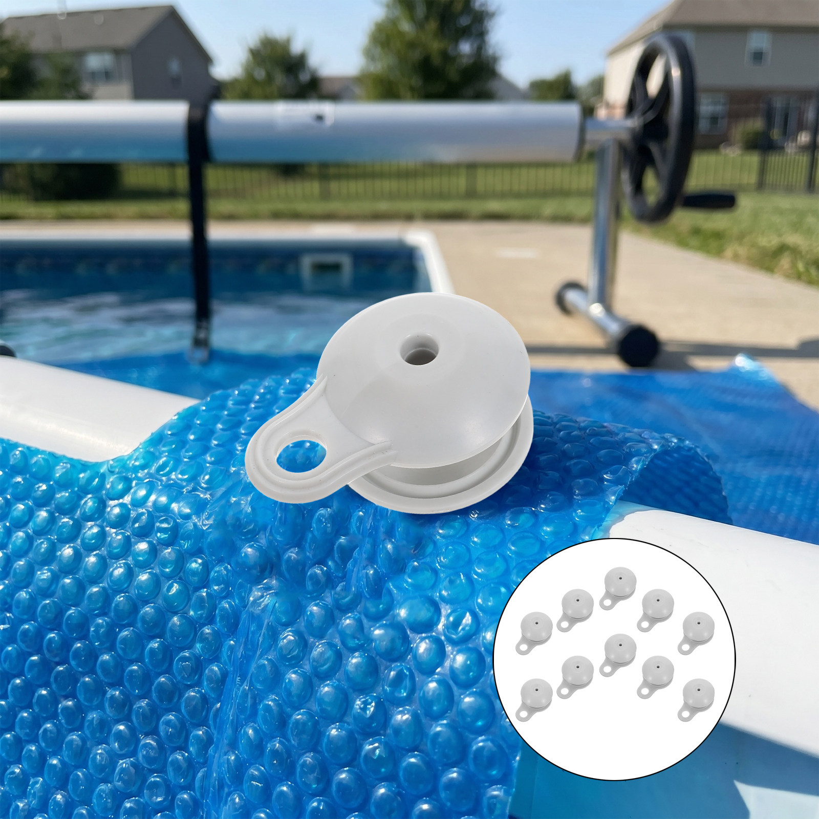 Pool Cover Reel Above Ground - 10 clips para cubiertas de piscina,