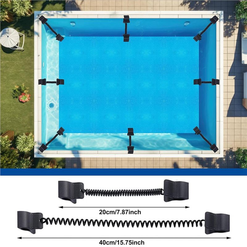 24 clips para cubrir piscinas, - Pool Cover Reel Above Ground reseña y precio