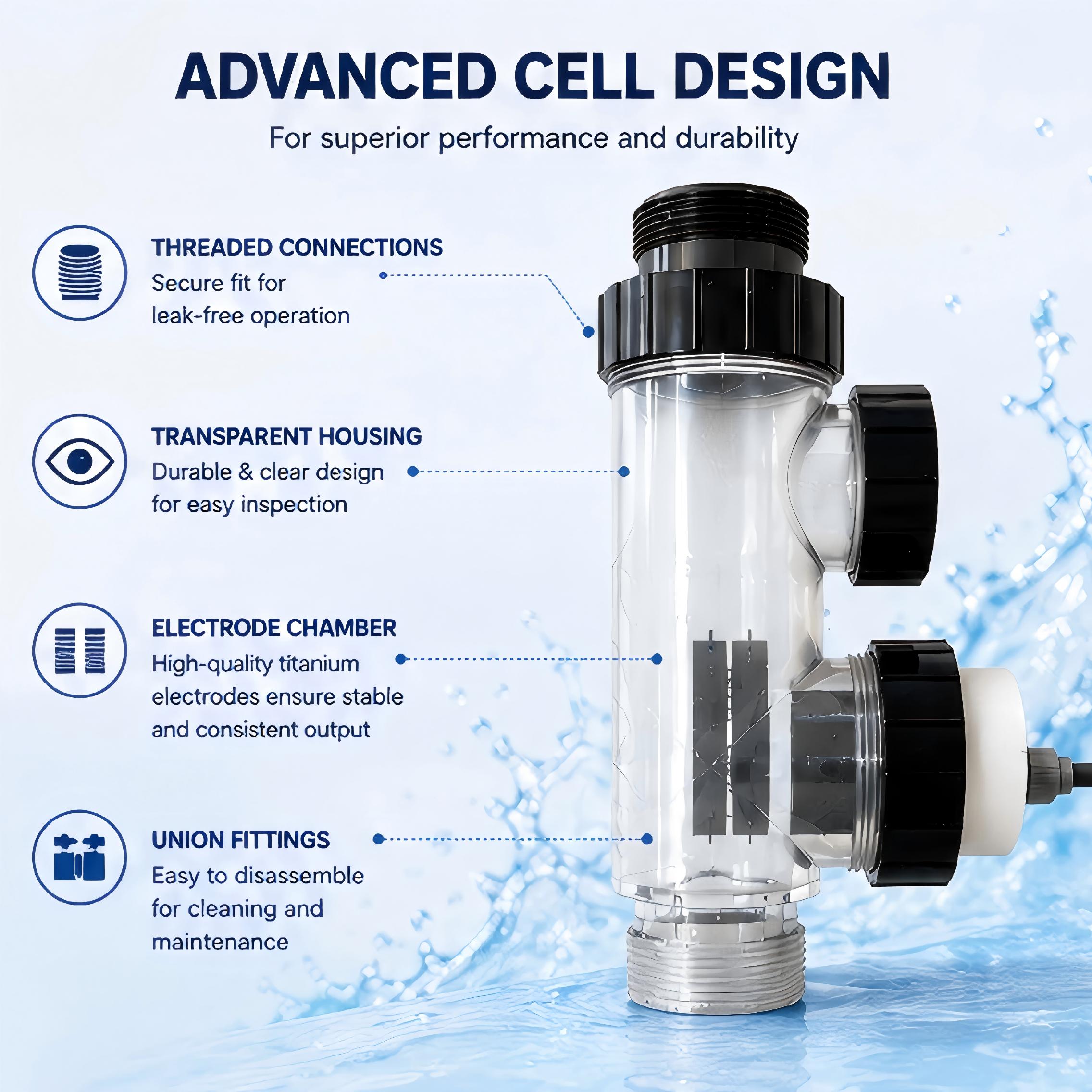 Generador de cloro salino de 2 - Salt Water Chlorinator Cell reseña y precio